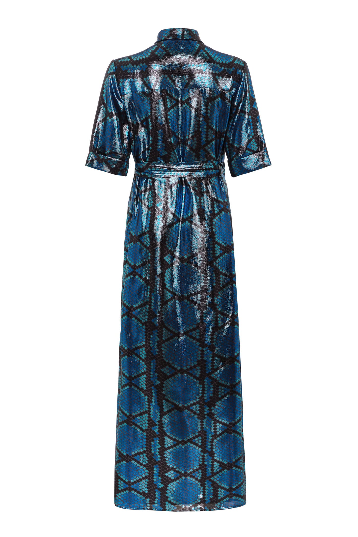 Dress Navy Metallic Silk Shirt