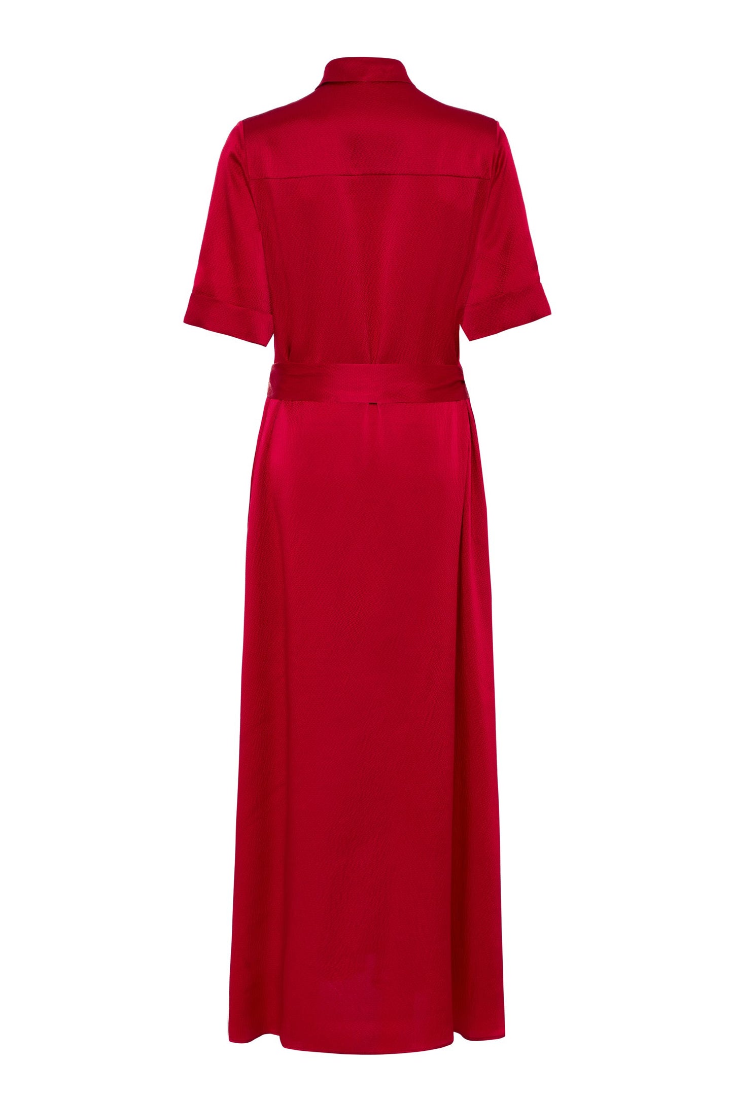 Red hammered Silk Charmeuse Shirt Dress saumacollection Red hammered Silk Charmeuse Shirt Dress saumacollection
