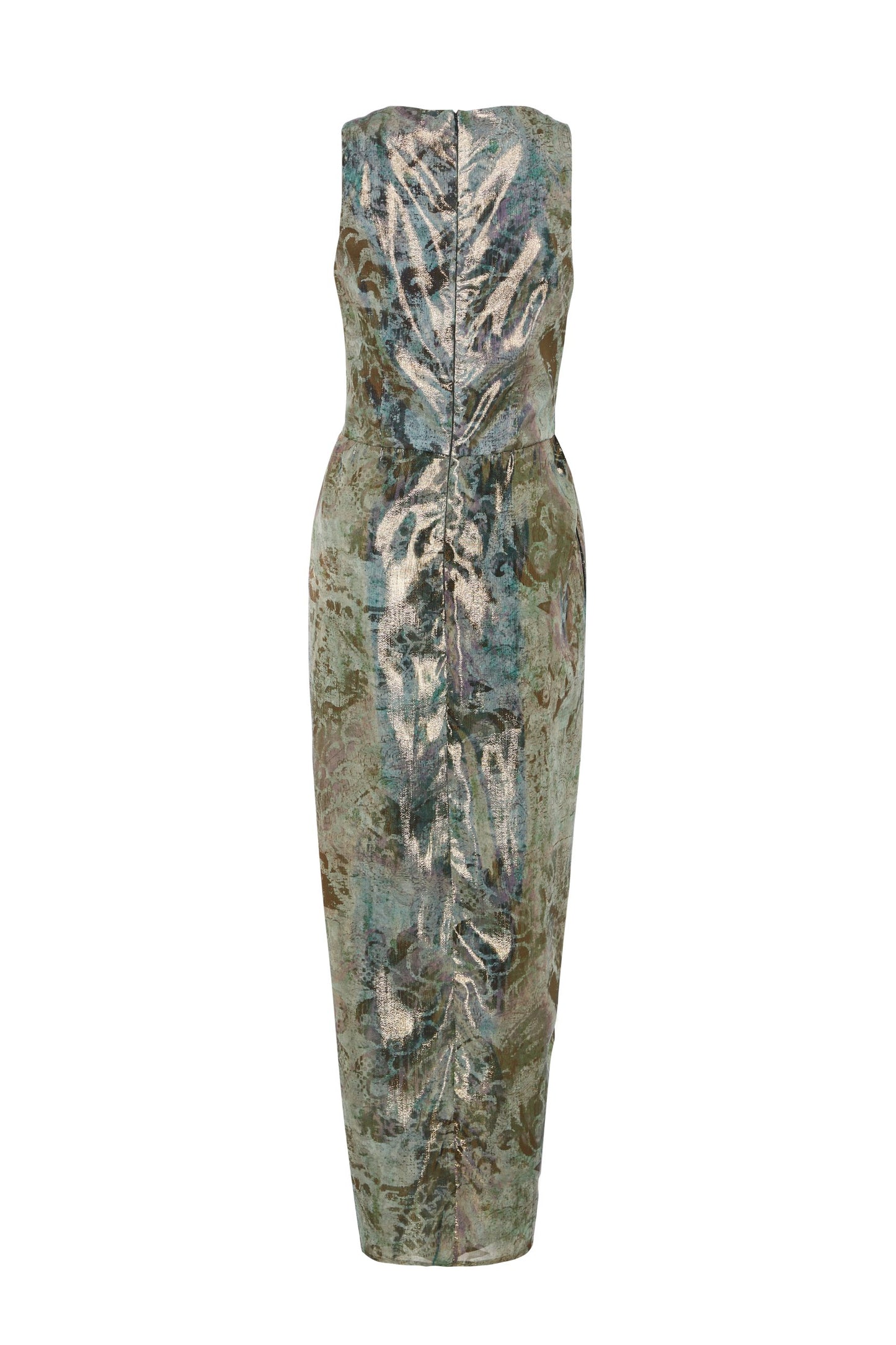 Dress Light Green Metallic Silk Chiffon Draped saumacollection Dress Light Green Metallic Silk Chiffon Draped saumacollection