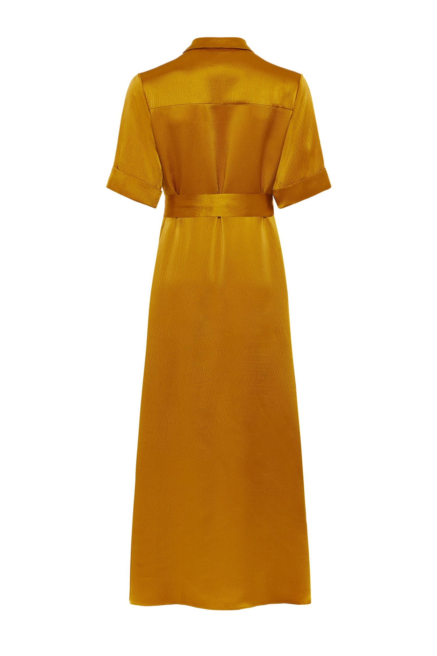 silk mustard dress Women's Mustard Chiffon Cut Out Draped Maxi Dress